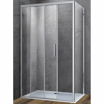 Душевой уголок Vincea Soft 100x100 VSR-3SO1010CL профиль Хром стекло прозрачное — фото 1, Квадратные душевые уголки