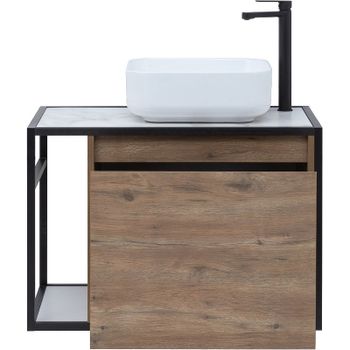 Тумба под раковину Aquanet Nova Lite Loft 75R 261657 подвесная Дуб рустикальный — фото 8, Тумбы под раковину