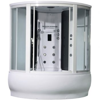 Душевой бокс Orans SR-9907 9907000 с баней профиль Белый задние стенки Белые — фото 1, Душевые боксы