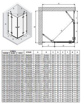Душевой уголок New Trendy Avexa Black 120x100 EXK-1622 профиль Черный стекло прозрачное — фото 13, Квадратные душевые уголки