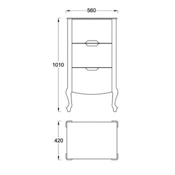 Комод Veedi Rustika 95 RST000K Белый Черный — фото 5, Комоды и тумбы для ванной комнаты