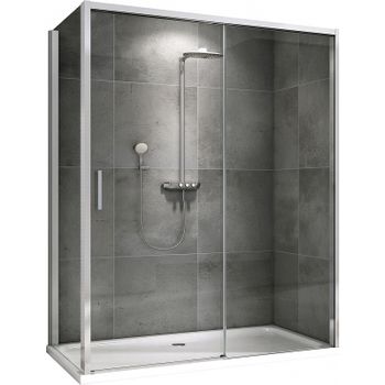 Душевой уголок Abber Komfort 140x90 AG93140-S92 профиль Хром стекло прозрачное — фото 1, Прямоугольные душевые уголки
