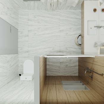 Душевая дверь Triton Слайд 120 Щ0000038520 профиль Белый стекло прозрачное с рисунком — фото 5, Раздвижные душевые двери