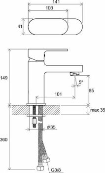 Смеситель для раковины Ravak Chrome CR 012.00 X070041 Хром — фото 7, Смесители для раковины