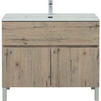 Тумба под раковину Aquanet Алвита New 100 277557 Дуб Веллингтон — фото 3, Тумбы под раковину