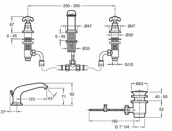 Смеситель для раковины Jacob Delafon Cleo 1889 E24306-BGG Золото — фото 6, Смесители для раковины