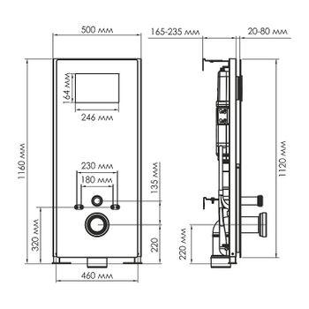 Инсталляция WasserKRAFT Abens 20TLT.010.ME.WH.PB01 для унитаза Белое стекло с Черной глянцевой клавишей смыва — фото 4, Инсталляции для унитазов