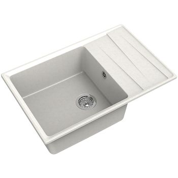 Кухонная мойка GranFest Level GF-LV-760L Белая — фото 1, Кухонные мойки