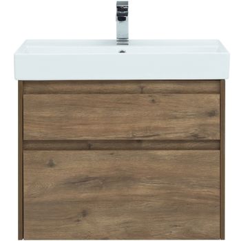 Тумба под раковину Aquanet Nova Lite 75 249515 подвесная Дуб рустикальный — фото 1, Тумбы под раковину