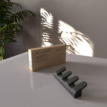 Вешалка для полотенец Altasan Лотос ЛТ20ЧМ Черная матовая — фото 3, Крючки для полотенец