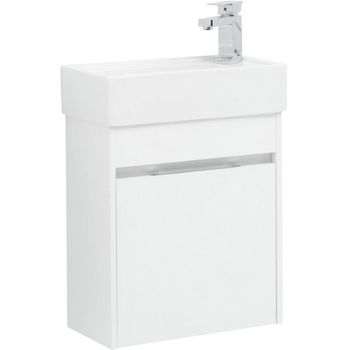 Тумба под раковину Aquanet Лидс 50 239741 подвесная Белая — фото 1, Тумбы под раковину