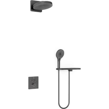 Душевая система Vincea Inspire VSFW-3I21MT1RGM с термостатом Вороненая сталь — фото 1, Встраиваемые душевые комплекты