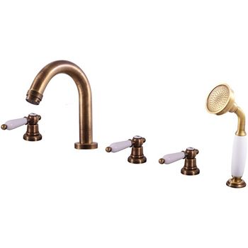 Смеситель на борт ванны Rav Slezak Morava retro MK562.5PSM Бронза — фото 1, Смесители на борт ванны