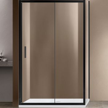 Душевой уголок Vincea Garda 120х80 VSR-1G8012CLB профиль Черный стекло прозрачное — фото 1, Прямоугольные душевые уголки