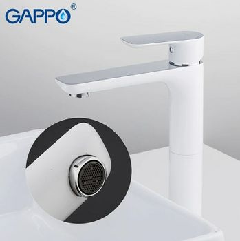 Смеситель для раковины Gappo G1048-2 Белый Хром — фото 7, Смесители для раковины