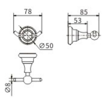 Двойной крючок CeramaLux Elegance 95801 Черный матовый — фото 2, Крючки для полотенец