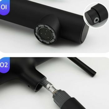 Смеситель для раковины Gappo G1052-76 Черный матовый — фото 8, Смесители для раковины