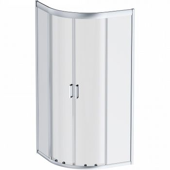 Душевой уголок AM.PM Gem W90G-401-090WT Профиль матовый хром, стекло прозрачное — фото 1, Душевые уголки четверть круга