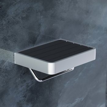 Держатель туалетной бумаги Damixa Jupiter DA77341500 с полкой Черный Хром — фото 2, Держатели туалетной бумаги