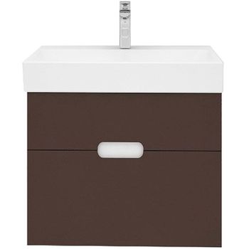 Тумба под раковину Creto Malibu 60 7-1077C подвесная Chocolate — фото 1, Тумбы под раковину