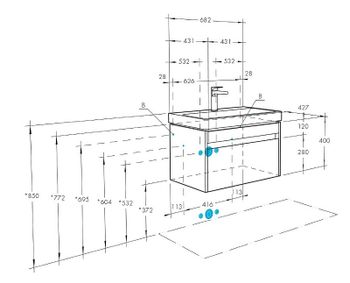 Тумба под раковину Aquaton Марти 70 1A267501MY010 подвесная Ясень шимо — фото 9, Тумбы под раковину