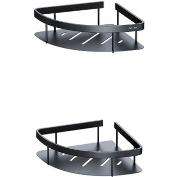 Полка корзина AM.PM Sense L A7454222 угловая Черная матовая — фото 1, Полки для ванной и душа