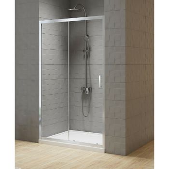 Душевая дверь New Trendy New Varia Chrome 100 D-0189A профиль Хром стекло прозрачное — фото 2, Раздвижные душевые двери