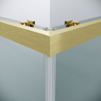 Душевой уголок Grossman Cosmo 80х80 300.K33.02.8080.32.00 профиль Золото сатин стекло прозрачное — фото 8, Квадратные душевые уголки