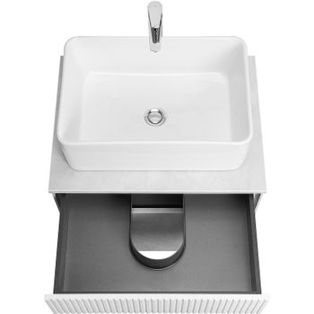 Тумба под раковину Aquaton Марбл 60 1A276101MH4C0 подвесная Слэйт Белый матовый — фото 9, Тумбы под раковину