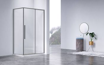 Душевой уголок Vincea Slim-N 120x90 VSR-4SN9012CLGM профиль Вороненая сталь стекло прозрачное — фото 3, Прямоугольные душевые уголки