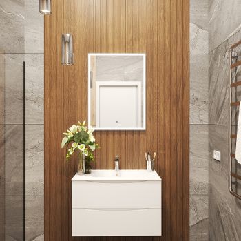 Зеркало Bond Cube 60x80 M44ZE-6080 с подсветкой с сенсорным выключателем — фото 6, Зеркала в ванную комнату