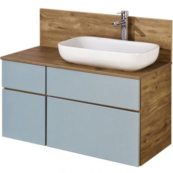 Тумба под раковину Aquaton Мишель 100 1A256901MIX30 подвесная Дуб рустикальный Фьорд — фото 1, Тумбы под раковину