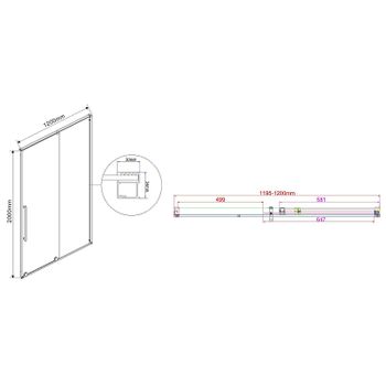 Душевая дверь Vincea Arno 120 VPS-1A120CGB профиль Черный стекло тонированное — фото 4, Раздвижные душевые двери