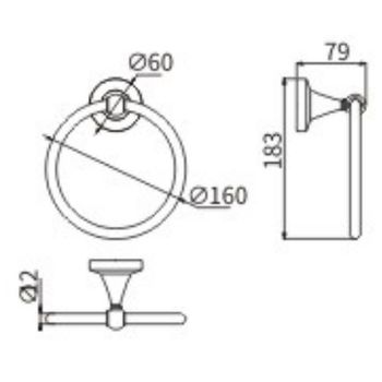 Кольцо для полотенец CeramaLux Luxury 57506 Черное Золото — фото 2, Полотенцедержатели
