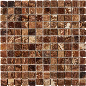 Каменная мозаика из оникса Pixmosaic Caramel onyx PIX206 30,5x30,5 см — фото 1, Мозаика
