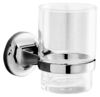 Стакан Nofer Hotel 16410.B хром, глянцевый/прозрачное стекло — фото 1, Стаканы для зубных щеток