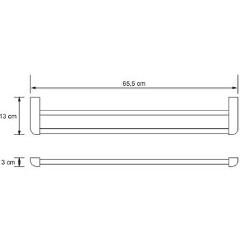 Полотенцедержатель WasserKRAFT Kammel K-8340 двойной Хром — фото 3, Полотенцедержатели