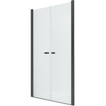 Душевая дверь New Trendy New Soleo Black 130 D-0248A профиль Черный стекло прозрачное — фото 1, Распашные душевые двери