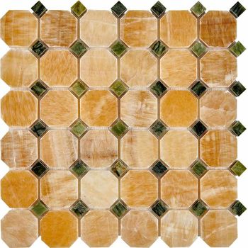Каменная мозаика из оникса Pixmosaic Honey onyx, Dondong PIX210 30,5x30,5 см — фото 1, Мозаика