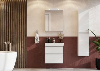 Тумба под раковину Roca Oleta 60 A857639501 подвесная Белая матовая — фото 9, Тумбы под раковину