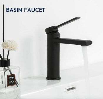 Смеситель для раковины Frap H67-6 F1067-6 Черный матовый — фото 2, Смесители для раковины