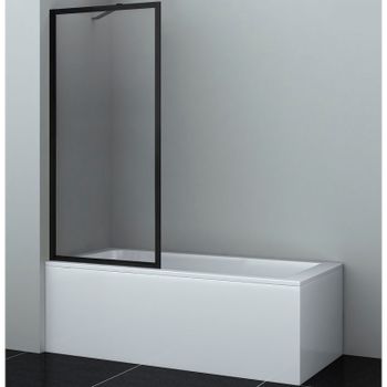 Шторка на ванну WasserKRAFT Abens 80 20W01-80 MB Fixed WasserSchutz профиль Черный матовый стекло прозрачное — фото 1, Неподвижные шторки для ванной