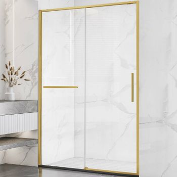 Душевая дверь Vincea Slim Soft 120 VDS-1SS120CLG профиль Золото брашированное стекло прозрачное — фото 1, Раздвижные душевые двери