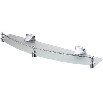 Стеклянная полка WasserKRAFT Wern K-2544 Хром — фото 1, Полки для ванной и душа