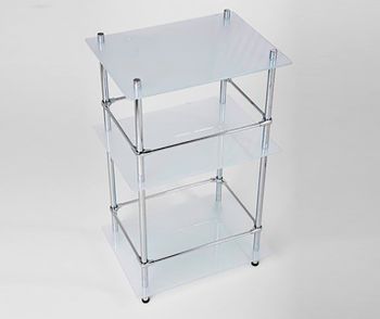 Стеклянная полка WasserKRAFT K-4033 Хром — фото 3, Полки для ванной и душа