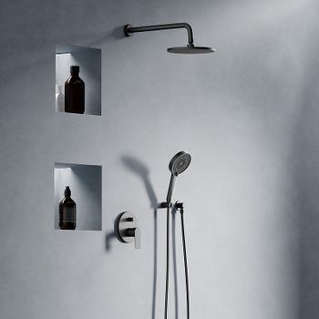 Душевая система Damixa Apollo 947520300 Черная матовая — фото 9, Встраиваемые душевые комплекты