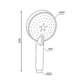 Душевая лейка Damixa Origin One 2.0 918100200 Хром — фото 4, Лейки для душа