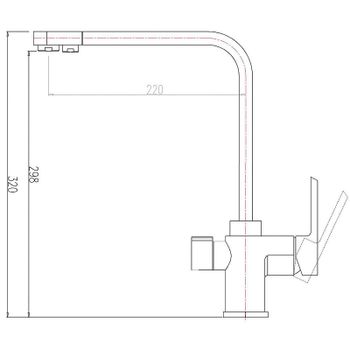 Смеситель для кухни ZorG Clean Water ZR 334 YF- КВАРЦ Кварц — фото 2, Смесители для кухни