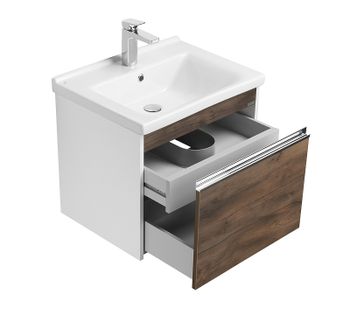 Тумба под раковину Aquaton Капри 60 1A230101KPDB0 подвесная Таксония темная — фото 2, Тумбы под раковину