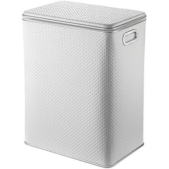 Корзина для белья Geralis PWH-S Punto Белая, кант Хром, большая — фото 1, Корзины для белья